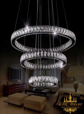 3 Ring Crystal Chandelier
