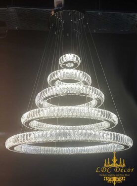 5 Ring Crystal Chandelier