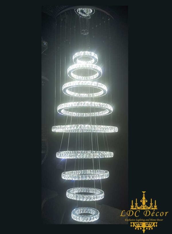 9 Ring Crystal Chandelier