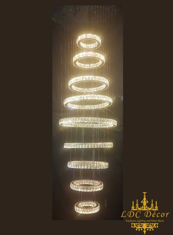 9 Ring Crystal Chandelier