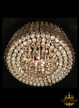 Gold Circle Balls Crystal LED Ceiling Light