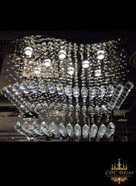 Hanging Rectangle Crystal LED Ceiling Light