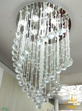 Crystal Ball Pointed Ceiling Chandelier