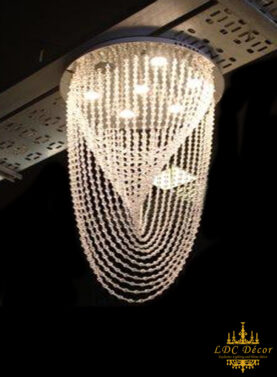 Hanging Chain Crystal Ceiling Light