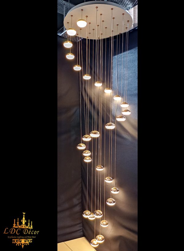 Long Swirl LED Bulb Pendant Light