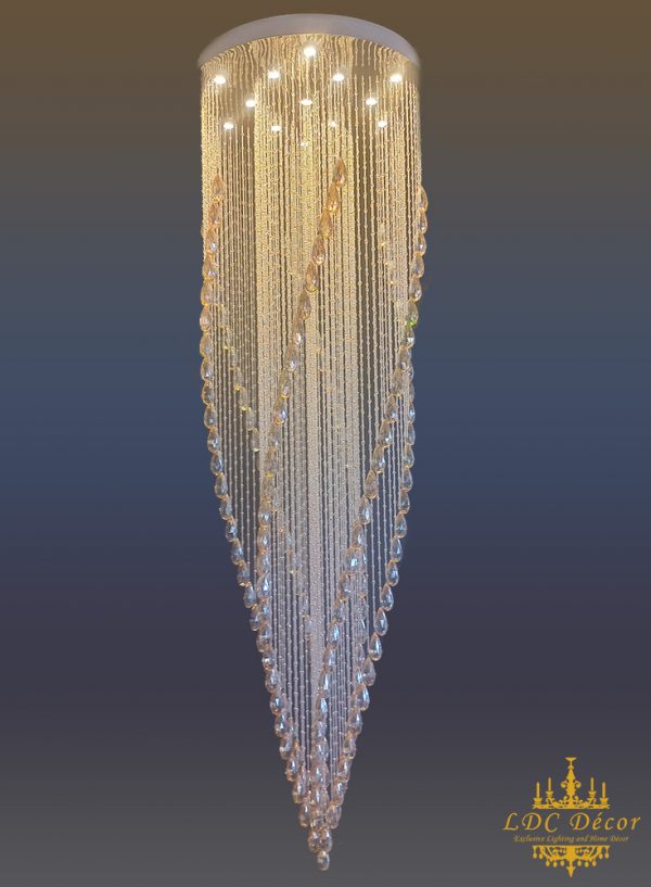 Round Rain Crystal Pointed Chandelier