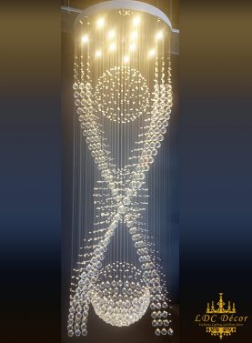 Round Ball Crystal Cross Chandelier