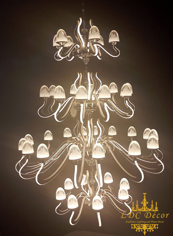 Modern Glass LED Bulb Tiered Chandelier