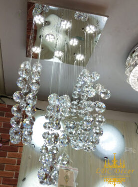 Suspended Crystal Balls Square Ceiling Light