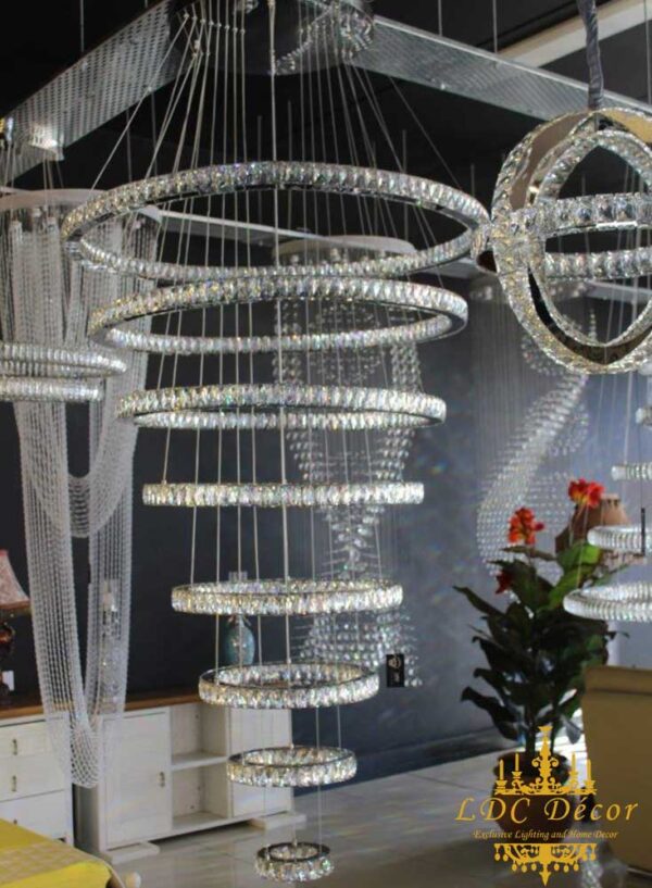 8 Ring Crystal Chandelier